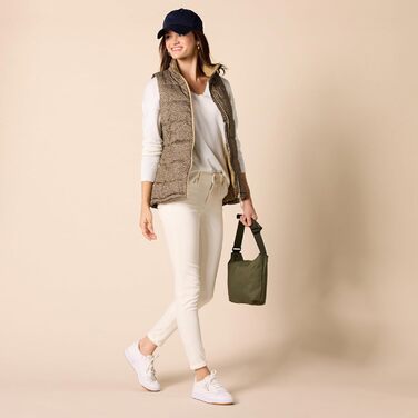 Жіноча жилетка Amazon Essentials з пухом, середньої щільності, на блискавці, темно-зелена (XXL, оливковий, Gepard)