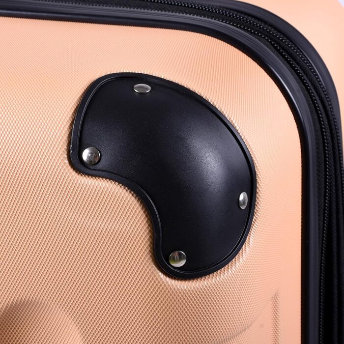 Набір валіз 3er - міцні валізи з ABS-корпусом, TSA-замок, розширюваний об'єм - M, L, XL, захист кутів, 360° колеса, телескопічна ручка, підходить для ручної поклажі & можна складати (персиковий)