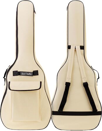 Чохол для акустичної гітари MuzcYM, 104 см, бежевий: водонепроникний, з двома регульованими ременями