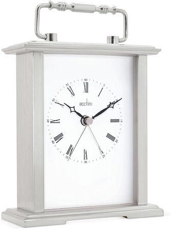 Acctim Gainsborough Mantel Clock, Metal, Silver, 14.5 x 12.3