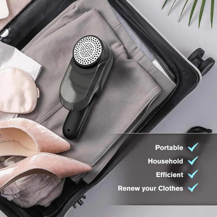 Електричний видальник ворсу Fusselrasierer з USB-зарядкою, LED-дисплеєм та 6-ма лезами. Для одягу, меблів. 2 режими потужності