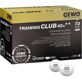 Набір тенісних кульок GEWO Training Club 2 зірки (40+) - 72 шт. з ABS пластику, для тренувань