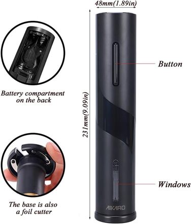 Електричний відкривач вин Aikar - автоматичний електрокорокензер, перезаряджається