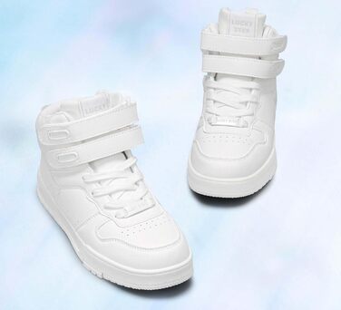 Жіночі баскетбольні черевики Lucky Step з кріпленням на липучці - стильні кросівки з екошкіри (37 EU, Білий)