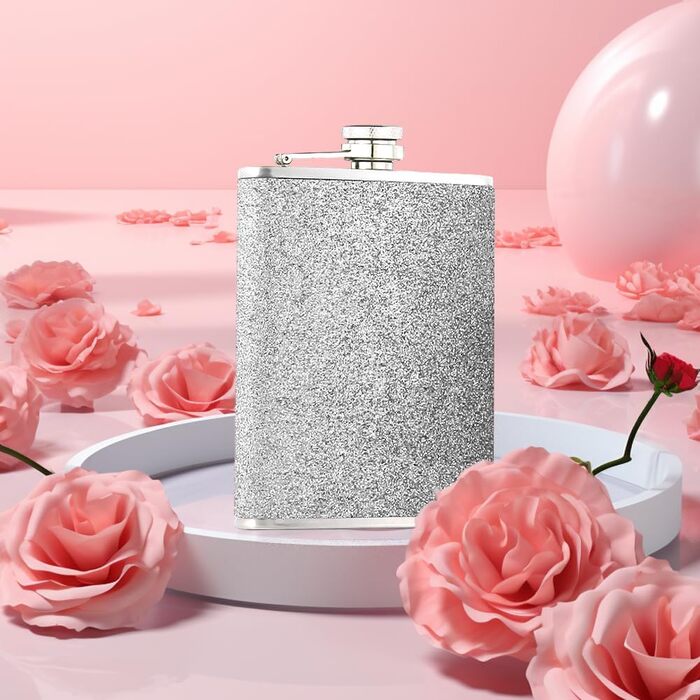 Сталевий флакон 304, 240мл з воронкою - витокозахисний, стильний, портативний набір флаконів для чоловіків та жінок. Сталева фляга для віскі (сріблястий)