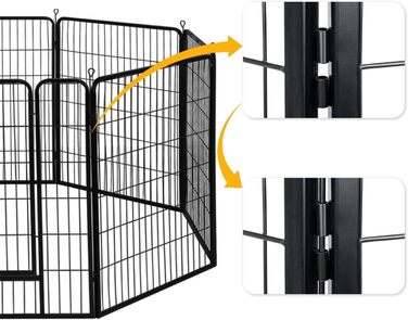 Забіг для цуценят Yaheetech 16-панельний, 60 см заввишки, для собак, кроликів, щурів, з 2 дверцятами, для дому та вулиці