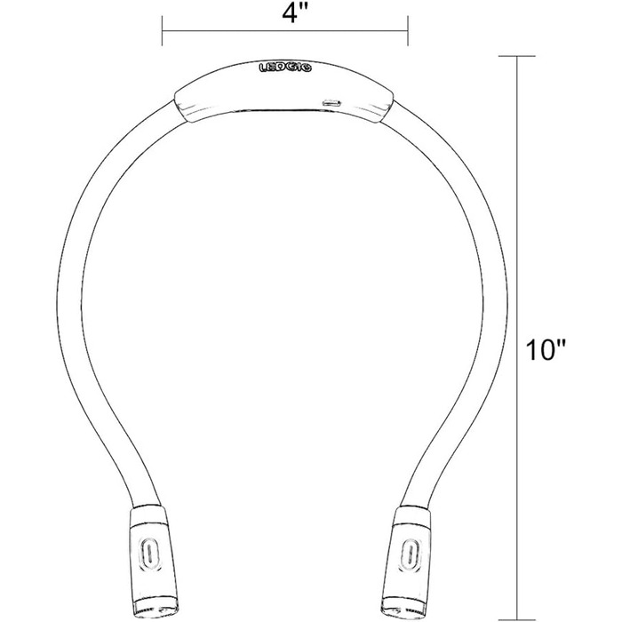 LED лампа на шию LEDGLE для читання, перезаряджувана, 3 режими яскравості, гнучка, 6500-7000K, жовтий світ