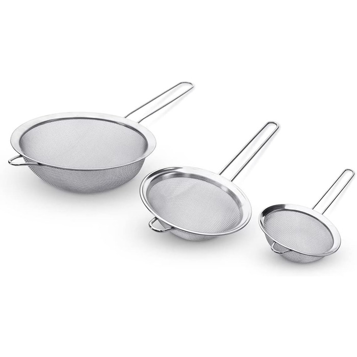 Ситечко Blissify з нержавіючої сталі для чаю, кави, соку (набір 3 шт) - міцне, без гострих країв