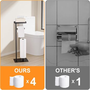 Підставка для туалетного паперу настільна з боксом для вологих серветок, з нержавіючої сталі, чорна матова