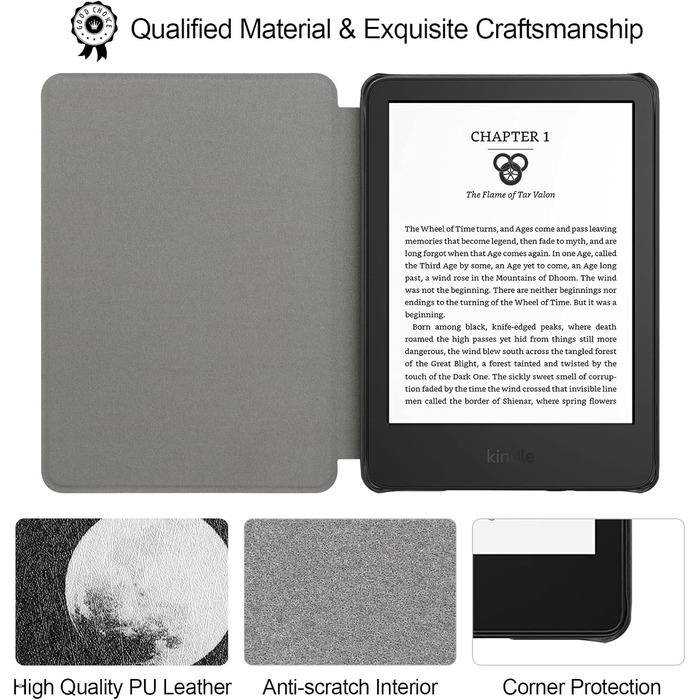 Чохол для Kindle 6' (11-го покоління) 2024/2022 (C2V2L3) з PU шкіри, Smart Cover з авто-вимиканням, Löwenzahn (Mondfinsternis)