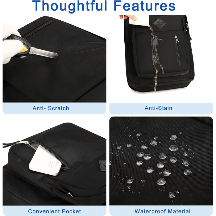 Чорний рюкзак для ноутбука 15.6