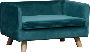 PawHut Софа для собак, скандинавський дизайн, м'яке подушка, дерев'яні ніжки, 64 x 45 x 36 см, велюр, блакитний колір