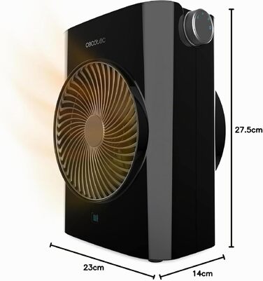 Теплова гармата Cecotec ReadyWarm 2070 Max Force, 2000 Вт, 3 режими роботи (охолодження/тепло/жар), вертикальна, чорна