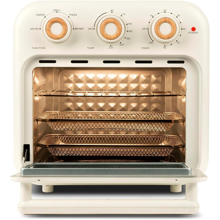 Фритюрниця з гарячим повітрям Girmi FG28 & Мультипіч, 1300W, 14 л, внутрішнє освітлення, 5 програм, рецепти