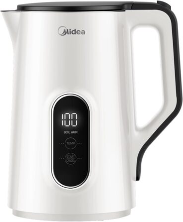 Midea 1.7L Electric Kettle - BPA Free, Fast Boil, LED Display, 360° Base, Dry Boil Protection