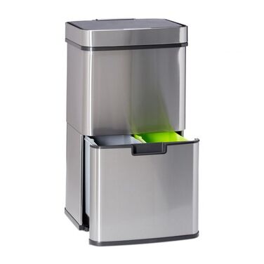 Relaxdays 3-Compartment Waste Sorting System with Sensor