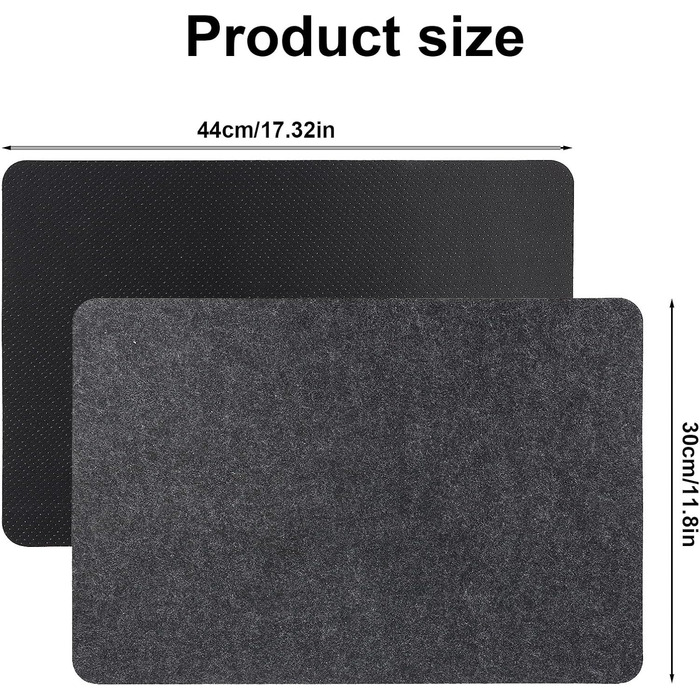 Термостійкі підкладки під кавомашину, мікрохвильову піч, тостер, фритюрницю (2 шт., 30x45 см, чорний)