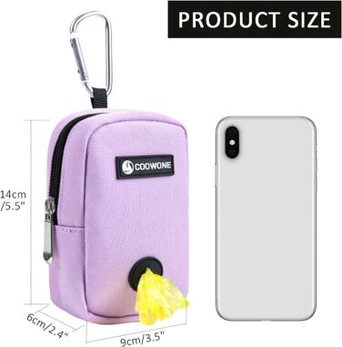 Сумка для ласощів та пакетиків для вигулу собак COOWONE, рожева (фіолетова)