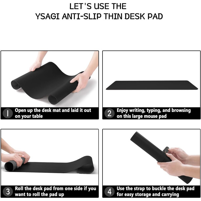 Підкладка під мишу YSAGi з натуральної шкіри, 80x40 см - захист для столу, офіс, дім