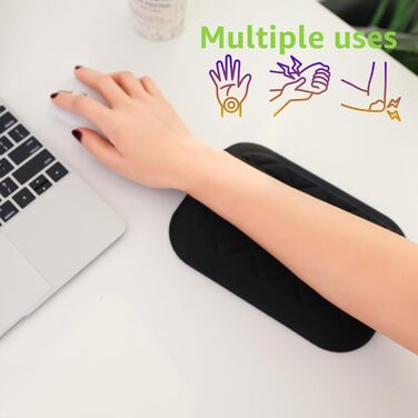 Підставка для зап'ястя та ліктя Ergonomische LargeLeaf з Memory Foam для столу, чорна, 20*14 см