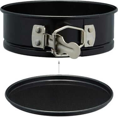 Форми для випічки Relaxdays, набір 5 шт, Ø 12 см, круглі, антипригарні, до 220 °C, міні-форми для кексів, чорні