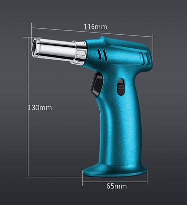Кулінарний пальник-газовий обпалювач ibforcty, багаторазовий кухонний torch з регулюванням полум'я та замком безпеки для десертів, крем-брюле та BBQ, чорний