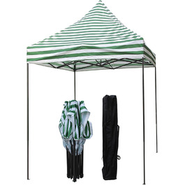 All Seasons Gazebos Pavilion, 2 x 2 m, robust, completely waterproof (White and green stripes)