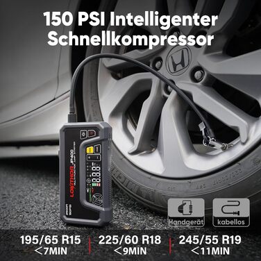 Пусковий пристрій LOKITHOR JP400 Jump Starter Powerbank 2500A з компресором 150 PSI для автомобіля