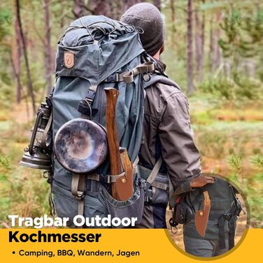 Ніж кухарський OOKUU, м'ясний тесак з точилкою та шкіряною піхвою, професійний ніж для обвалювання, гострі кухарські ножі в японському стилі, тесак для кухні на відкритому повітрі