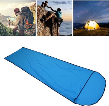 Qukai Elastic Sleeping Bag Liner Ultralight Sleeping Bag Liner Multifunctional Elastic Travel Sheet for Outdoor Camping Compact Design Blue