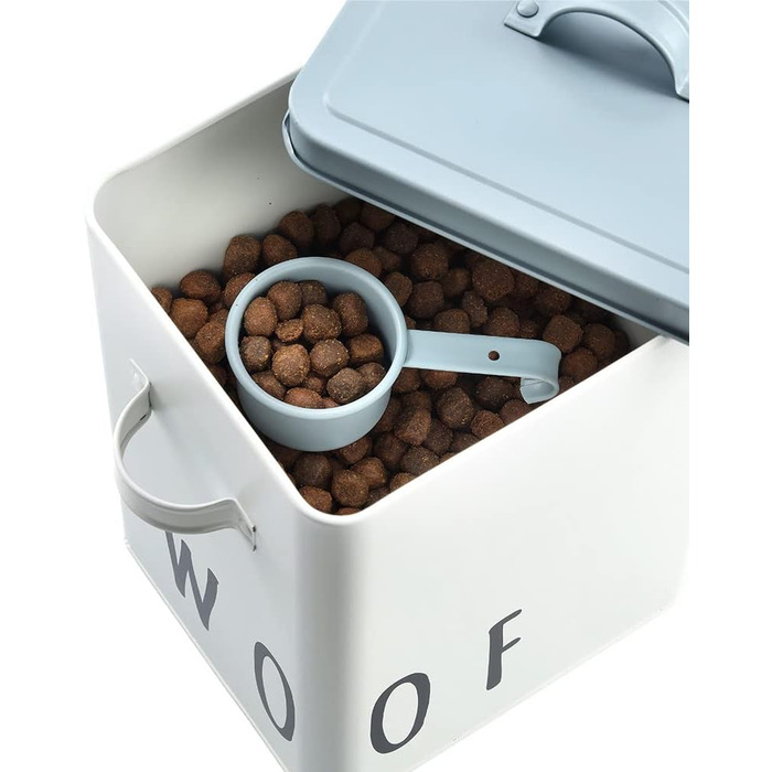 Кормниця для собак Zeller 19218 'Woof', метал, білий/блакитний, 23,4 x 16,2 x 23,2/25,8 см