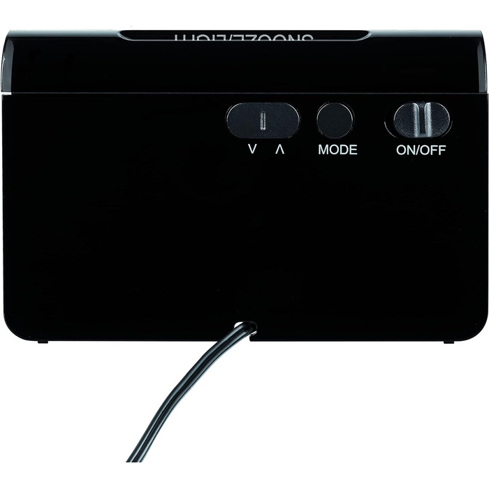 TFA Dostmann ICON Digital Radio Alarm Clock, 60.2543.05, Alarm with individual snooze duration, 2 brightness levels, very bright red LED digits, radio clock, black