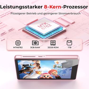 MP3 плеєр з підтримкою Spotify, Bluetooth та WiFi, сенсорний екран 4.5