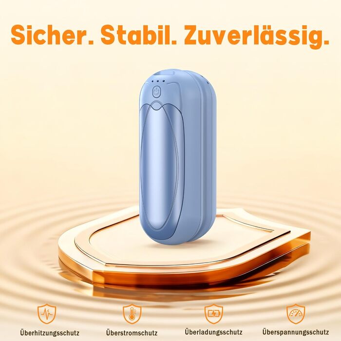 Електричні грілки для рук 2 шт. 7000mAh з 3 рівнями нагріву, портативні магнітні грілки для рук, подарунок на зиму для жінок та чоловіків (2 шт. блакитні)