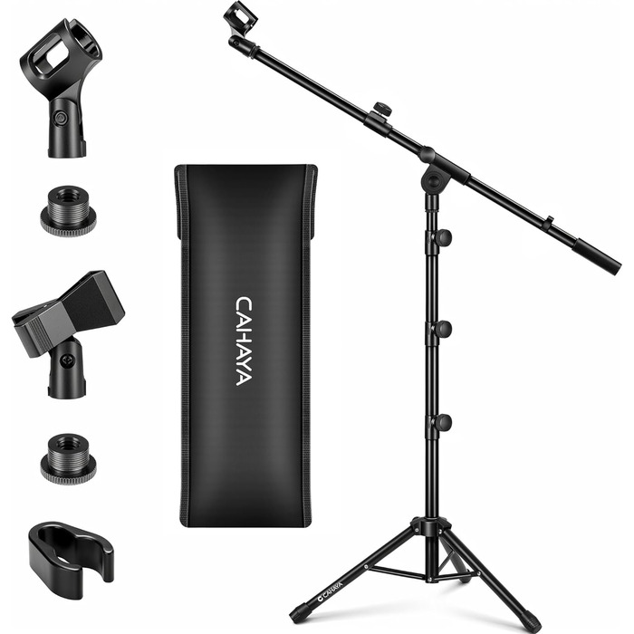 Стійка для мікрофона Cahaya CY0239: металева, портативна, з чохлом для вокалу, виступів, весіль та вулиці