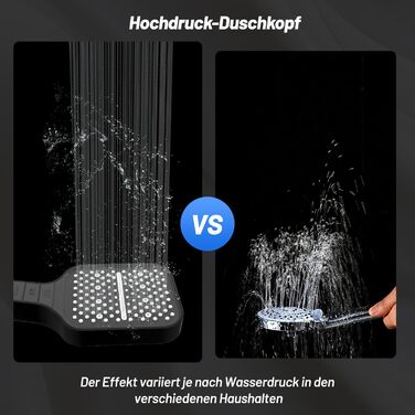 Насадка для душу VEHHE з економним споживанням води, 7 режимів, дощова лійка з кнопкою зупинки, регулюванням однією рукою та силіконовою форсункою, що запобігає засміченню, велика душова лійка з підвищеним тиском (срібна) (7 режимів / сіра)