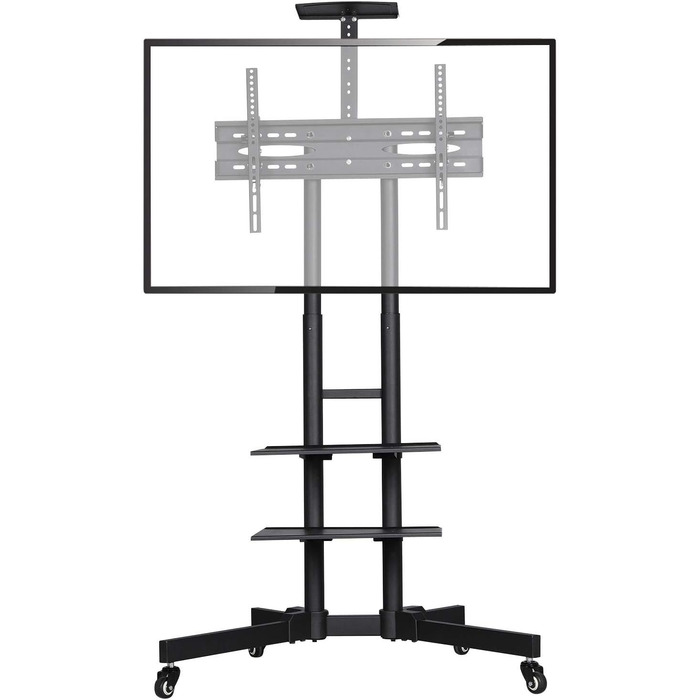 Yaheetech Rolling TV Stand with Adjustable Height and Tilt - VESA Mount, Fits up to 75 inch Flat & Curved TVs (600x400mm)