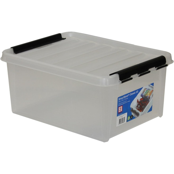 SmartStore 35083903 3-Piece Clipbox Smart Store Classic 15, 14 Liter, transparent