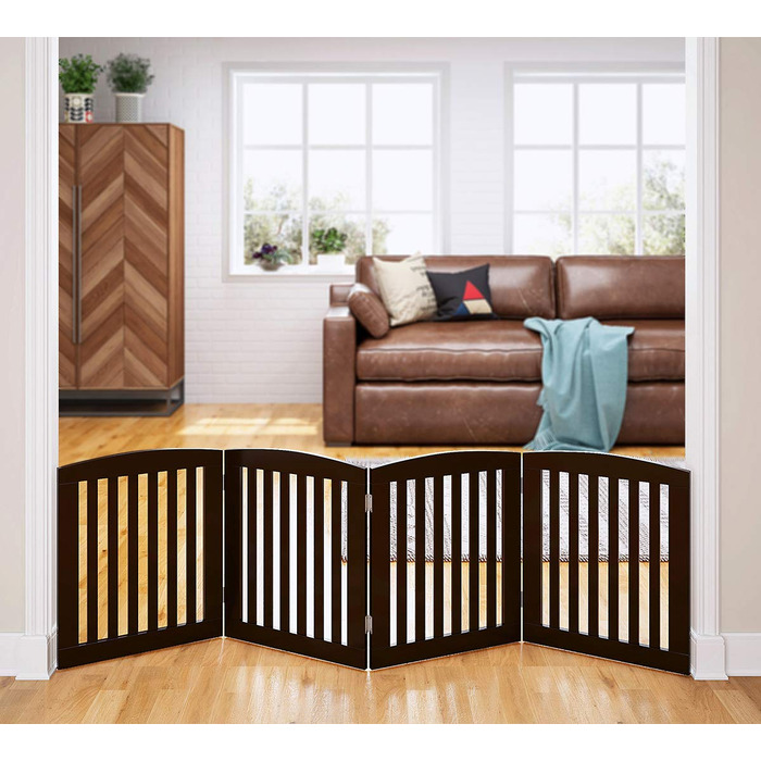 Ворота для собак PAWLAND Holz, розкладні, 60 см, 4 сходинки, для дому, білі (1 шт.)