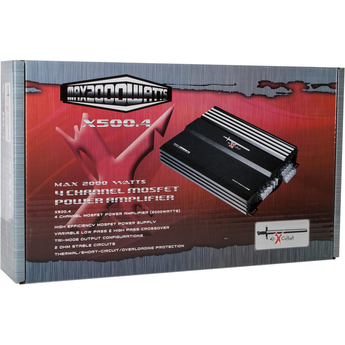 Автомобільний підсилювач Excalibur X500.4 MOSFET, 4-канальний, 2000 Вт