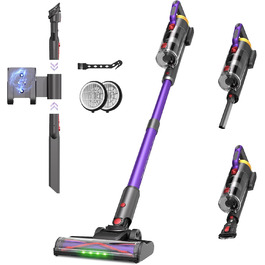 Бездротовий акумуляторний пилосос UNINELL HOME 48000Pa/550W з LED-дисплеєм та антизаплутана насадка. Підходить для килима, твердого покриття та шерсті тварин. Колір: фіолетовий