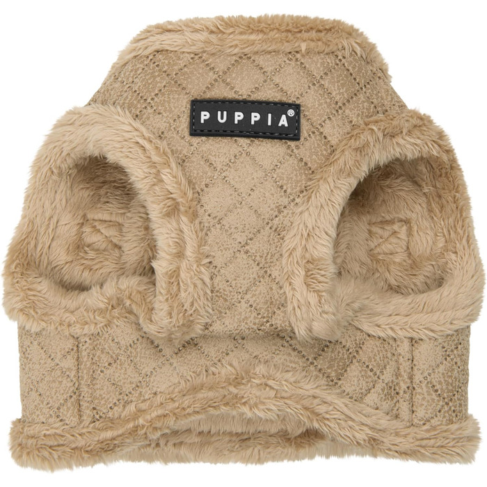 Нашийник для собак Puppia Douglas, Step-in, теплий, зимовий, вільний крій, в забавний візерунок у вигляді ромбічних фігур, для маленьких та середніх собак, бежевий, розмір M