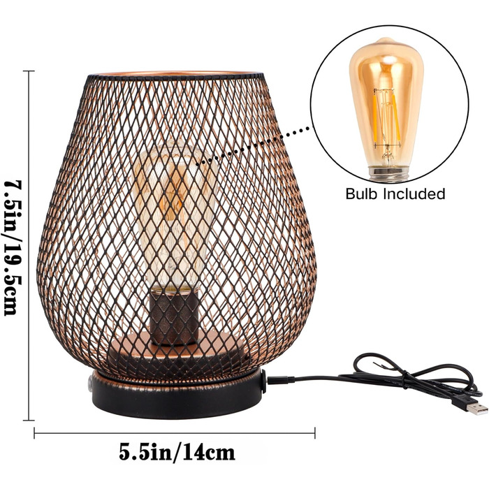 JHY DESIGN: Настільна лампа Gold Schwarz, набір 2 шт., металева, LED, вінтажний стиль, на батарейках, для спальні, вітальні, вечірки, дому та вулиці