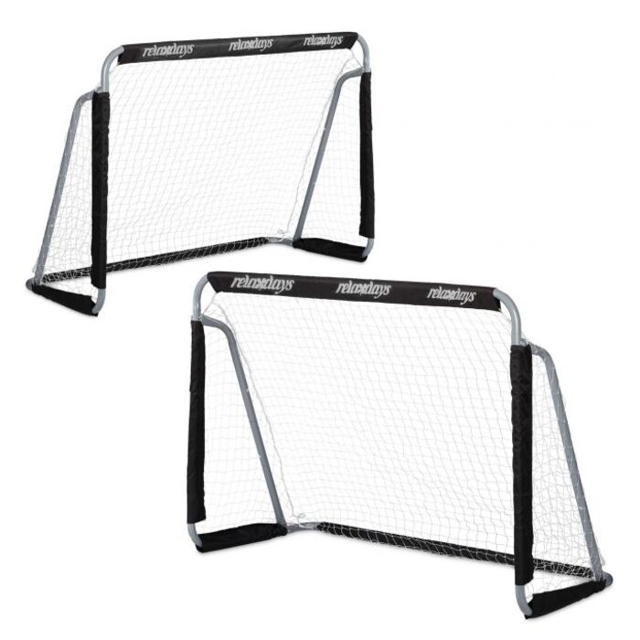 Relaxdays Football Goal Set, 2-Piece, Black