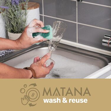 50 пластикових келихів для шампанського MATANA Premium з блискітками (150 мл) – багаторазові келихи для коктейлів, десертів та вина, ідеальні для вечірок та свят