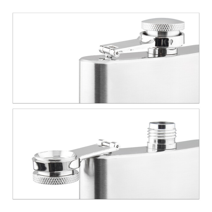 Relaxdays Stainless Steel Flask Set, 7-Piece