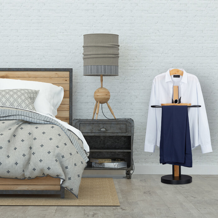Relaxdays Butler for Men, Bamboo & Metal