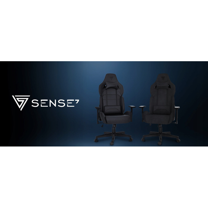 Ігрове крісло Sense7 Sentinel, екошкіра, чорно-червоне