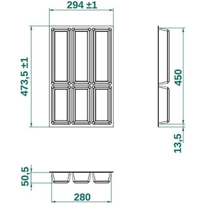 Органайзер для столових приборів Orga-Box сріблясто-сірий для шухляди 80 см (473,5 x 694 мм) Nobilia (2012-2024) III