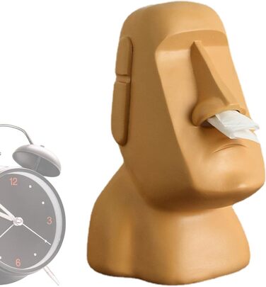 Easter Tissue Box Holder | Easter Island - Face Pattern Tissue Box Cover | Unique Toilet Paper Holder for Bathrooms, Bedroom Dressers, Nightstands, Desks, and Tables